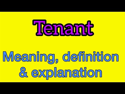 Tenant meaning | what is tenant | what does tenant mean