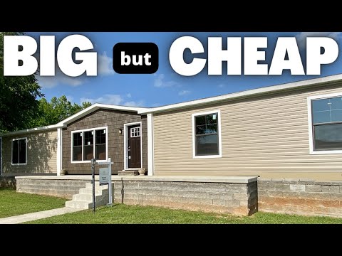 It's BIG but it's CHEAP! New double wide mobile home tour!