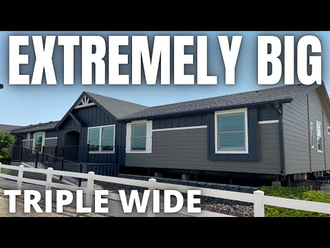 GIGANTIC triple wide mobile home with literally EVERYTHING! Prefab House Tour