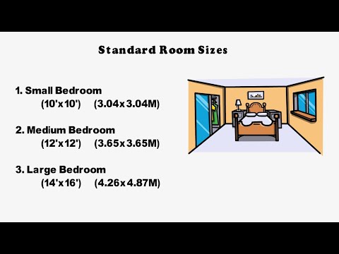 STANDARD ROOM SIZES IN A HOUSE / RESIDENTIAL BUILDING / BEDROOMS & KITCHENS