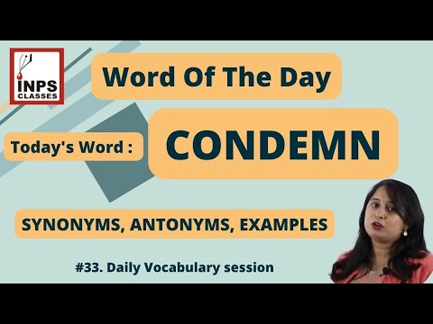 CONDEMN MEANING,SYNONYMS AND ANTONYMS,EXAMPLES || Word of the day || Daily Vocabulary ||