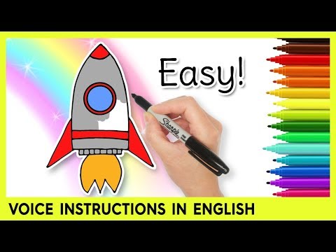 How to Draw a ROCKET SHIP! Easy Learning Video for Kids