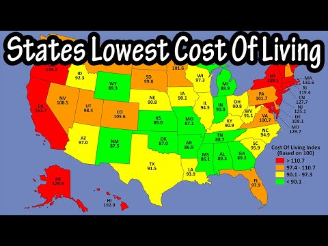 States With The Lowest Cost Of Living Index, Grocery, Housing, Utilities, And Transportation Index