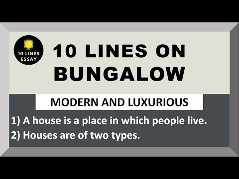 10 Lines on Bungalow in English | Few Lines on Bungalow