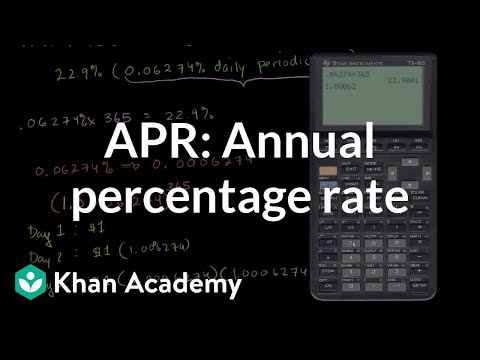 Annual Percentage Rate (APR) and effective APR | Finance & Capital Markets | Khan Academy