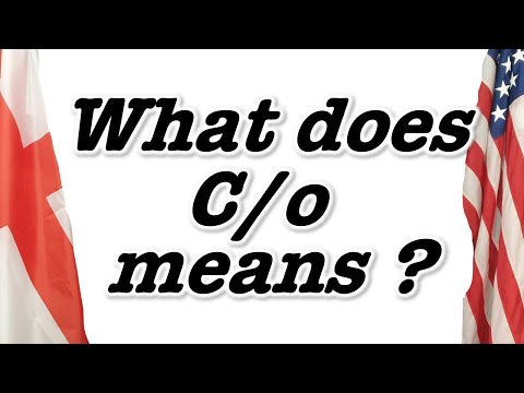 What does C/o means?