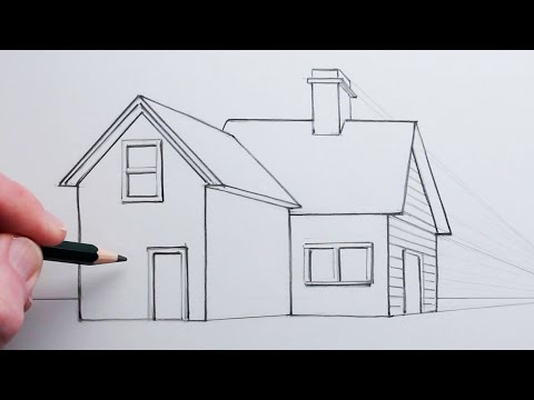 How to Draw a House using One-Point Perspective for Beginners