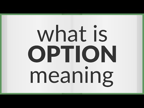 Option | meaning of Option