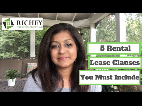 Landlord Tenant Lease Agreement Essentials - 5 KEY LEASE CLAUSES You must Include!