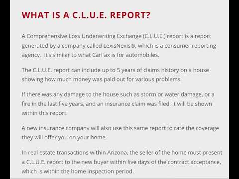 What is a C.L.U.E. Report? (Comprehensive Loss Underwriting Exchange Report)