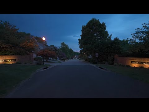 A Walk Through a Quiet Neighborhood at Sunset, USA | Nature Sounds for Sleep and Study