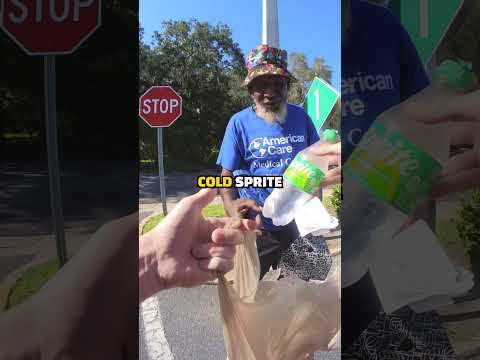 HELPING A HOMELESS MAN WITH FOOD AND MONEY