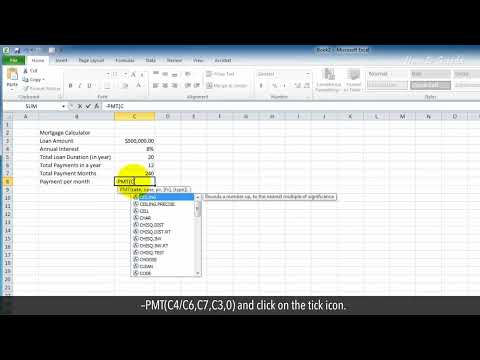 How to Create a Mortgage Calculator With Microsoft Excel :Tutorial