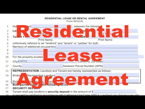 Residential Lease Agreement Tutorial