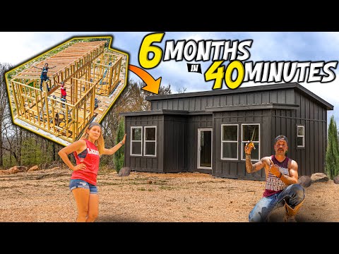 TINY HOUSE Build TIME LAPSE - From RAW LAND To Dream HOMESTEAD / 6 months in 40 minutes