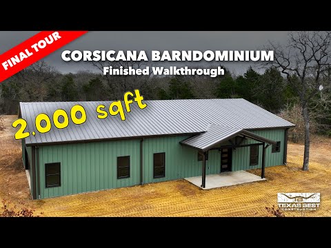 2000 sqft Corsicana BARNDOMINIUM Finished Home Tour | Texas Best Construction