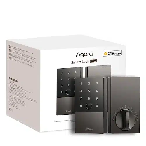 Aqara Smart Lock U, Fingerprint Keyless Entry Door Lock With Apple Home Key, Touchscreen Keypad, Bluetooth Electronic Deadbolt, Ipeatherproof, Supports Apple Homekit, Alexa, Google, Ifttt, Gray