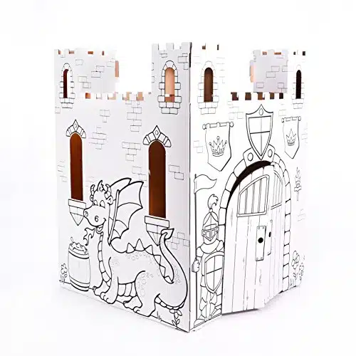 Easy Playhouse Fairy Tale Castle   Kids Art And Craft For Indoor And Outdoor Fun, Color, Draw, Doodle Â Decorate And Personalize A Cardboard Fort, X X .   Made In Usa, Age +, White