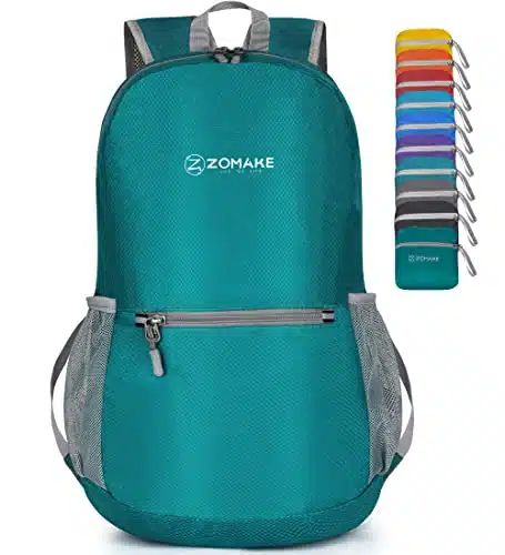 Zomake Ultra Lightweight Hiking Backpack L   Packable Small Backpacks Water Resistant Daypack For Women Men(Lake Green)