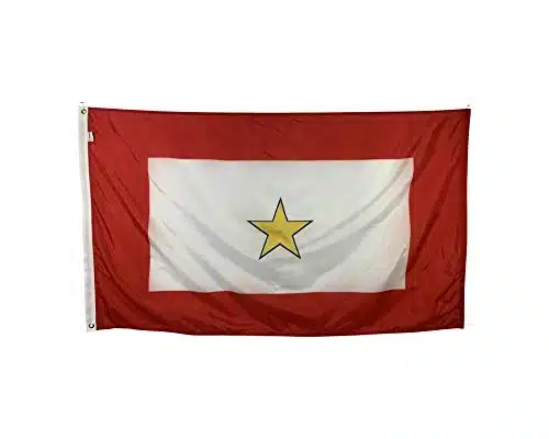 X' Gold Star Service Star Flag   Durable All Weather Nylon & Reinforced Fly End Stitching   Made In Usa