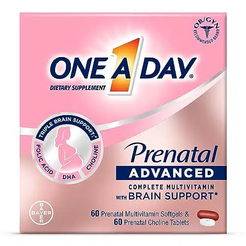 One A Day WomenâS Prenatal Advanced Complete Multivitamin With Brain Support With Choline, Folic Acid, Omega Dha & Iron For Pre, During And Post Pregnancy, +Count (Count Total Set)