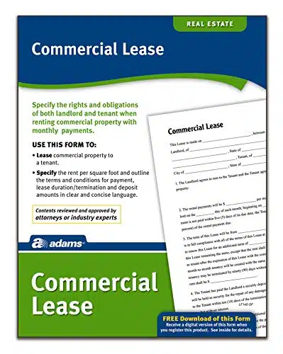 Adams Commercial Lease, Forms And Instructions (Lf),White