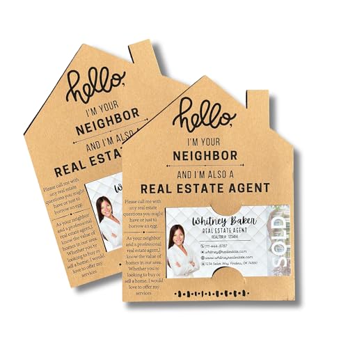 Lashicorn Real Estate Agent Im Your Neighbor House Shaped Cards  Pk X  Postcards Insert For Business Card Referral Thank You