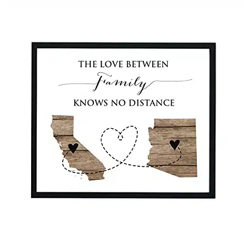 The Love Between Family Knows No Distance  Two State Paper Print  Long Distance Relationship Gift  Moving Away Friend Gift  Couple Long Distance