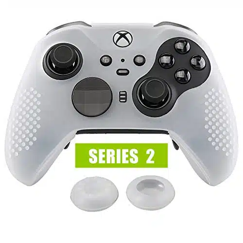 Extremerate Semi Transparent Clear Soft Anti Slip Silicone Cover Skins, Controller Protective Case For New Xbox One Elite Series , Xbox Elite Core With Thumb Grips Analog Caps