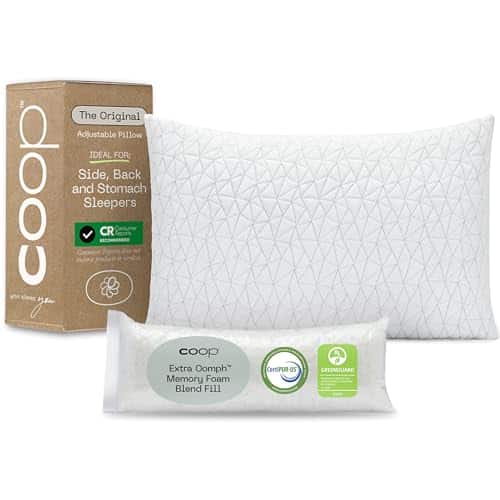 Coop Home Goods Original Adjustable Pillow, Queen Size Bed Pillows For Sleeping, Cross Cut Memory Foam Pillows   Medium Firm Back, Stomach And Side Sleeper Pillow, Certipur Us